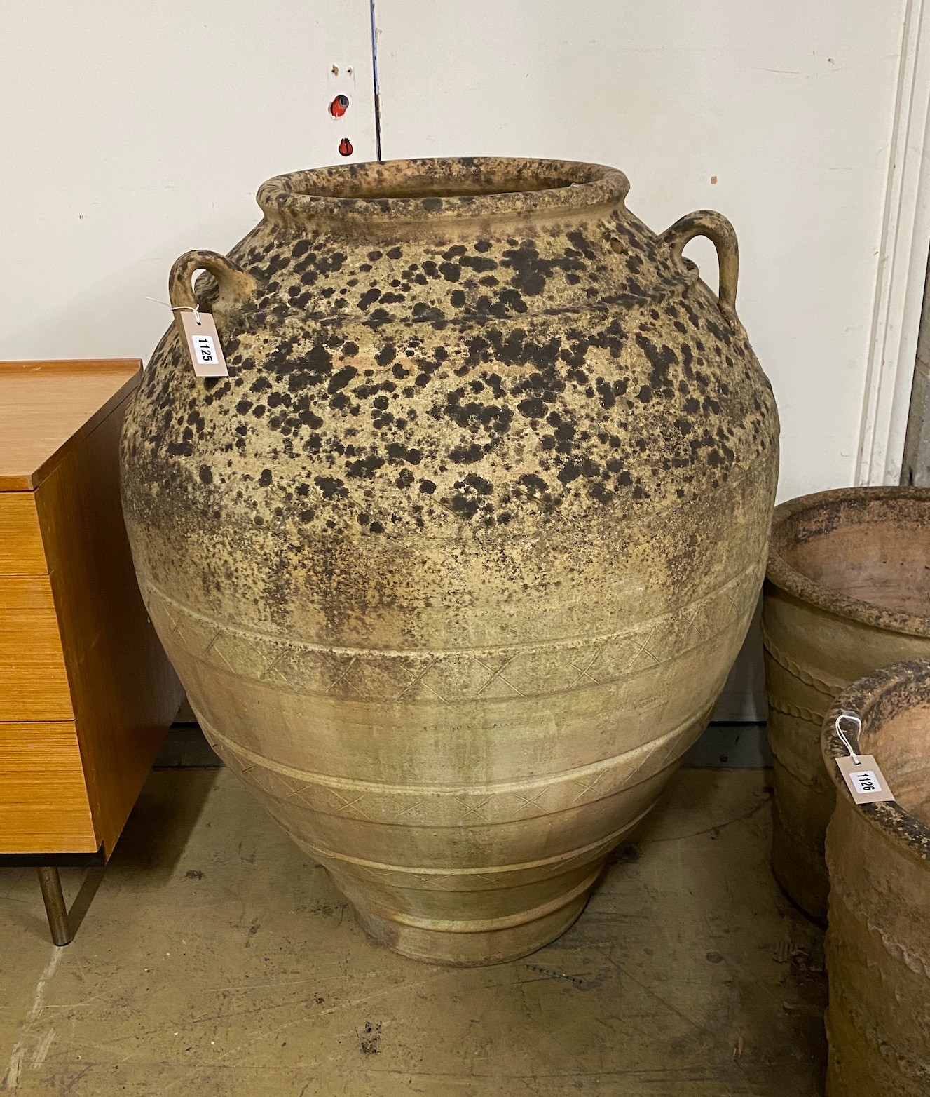 A Grecian style earthenware oil jar, height 100cm